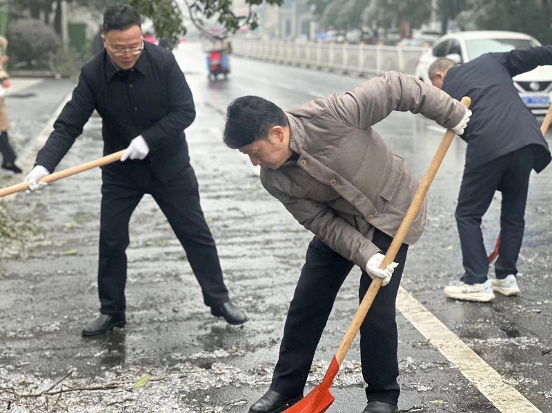 湘阴：人大代表在行动 扫雪除冰保民安